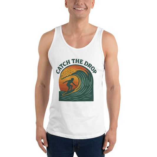 coastal rave unit, festival merch 2025, surf vest, retro tank top, beachwear uk, unisex summer vest, vintage surf clothing, breathable festival wear, boardmasters outfit, uk festival clothing, summer ravewear, sunset aesthetic, retro surfcore, 70s beach vibe, psychedelic tank top, uk coastal fashion, trippy summer tee, palm tree graphic, limited edition festival merch, memeify collection
